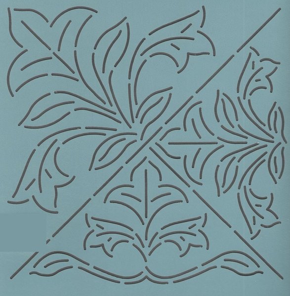 SCL-213 Quiltschablone Ecke 8 inch 3 Motive Blätter