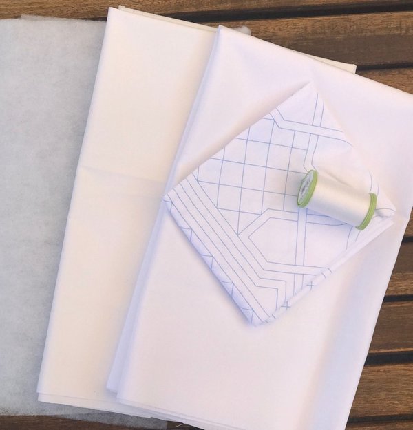 Kissenhülle Mini-Wholecloth MATERIALPACK weiss