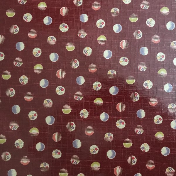 japanisches Wachstuch Punkte auf Rot 73 x 53 cm