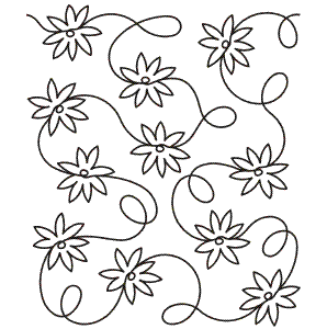 CL qEL-465 Quiltschablone Blumen Stipple
