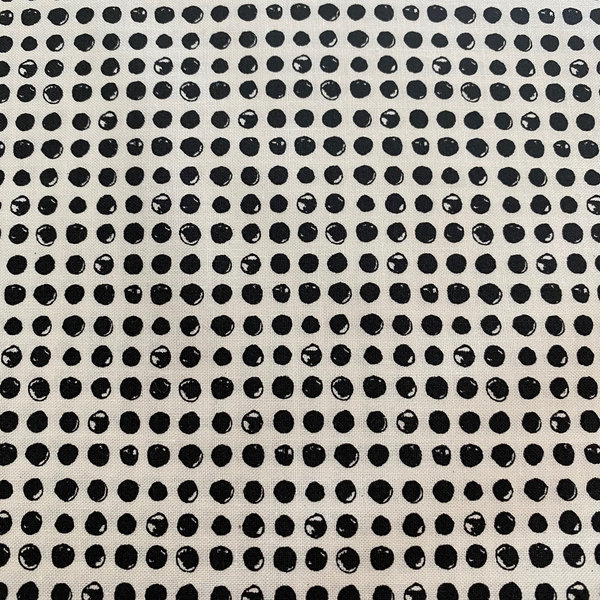 Stoff 100% Baumwolle "schwarze Punkte"
